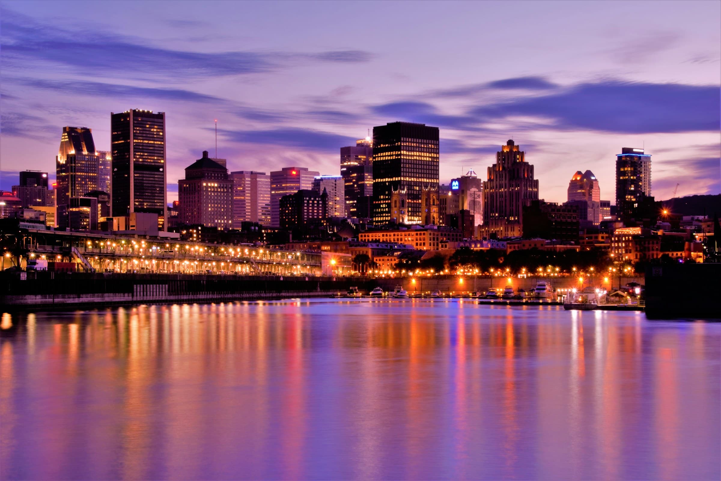Montréal skyline of glass skyscrapers, where Biztree Holdings is based